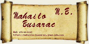 Mahailo Busarac vizit kartica